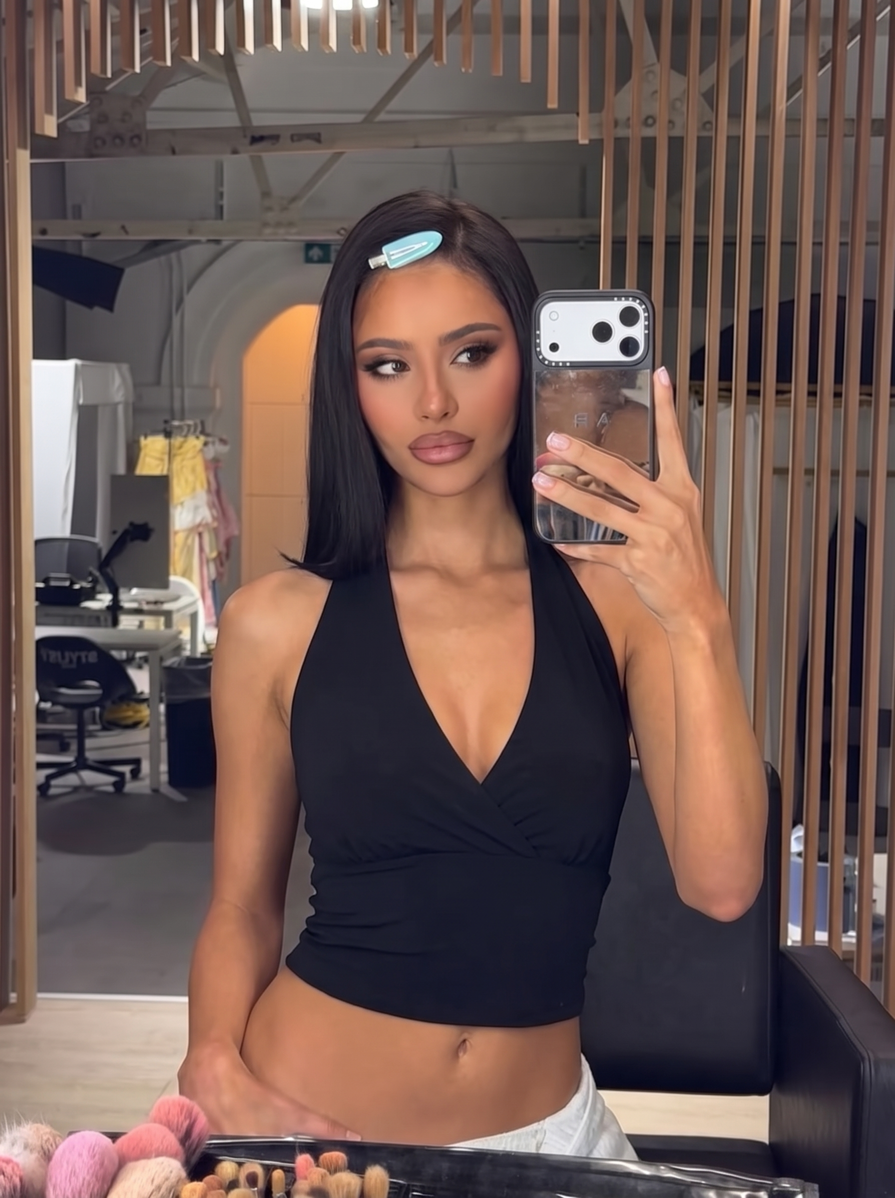 Halter Wrap Top Black